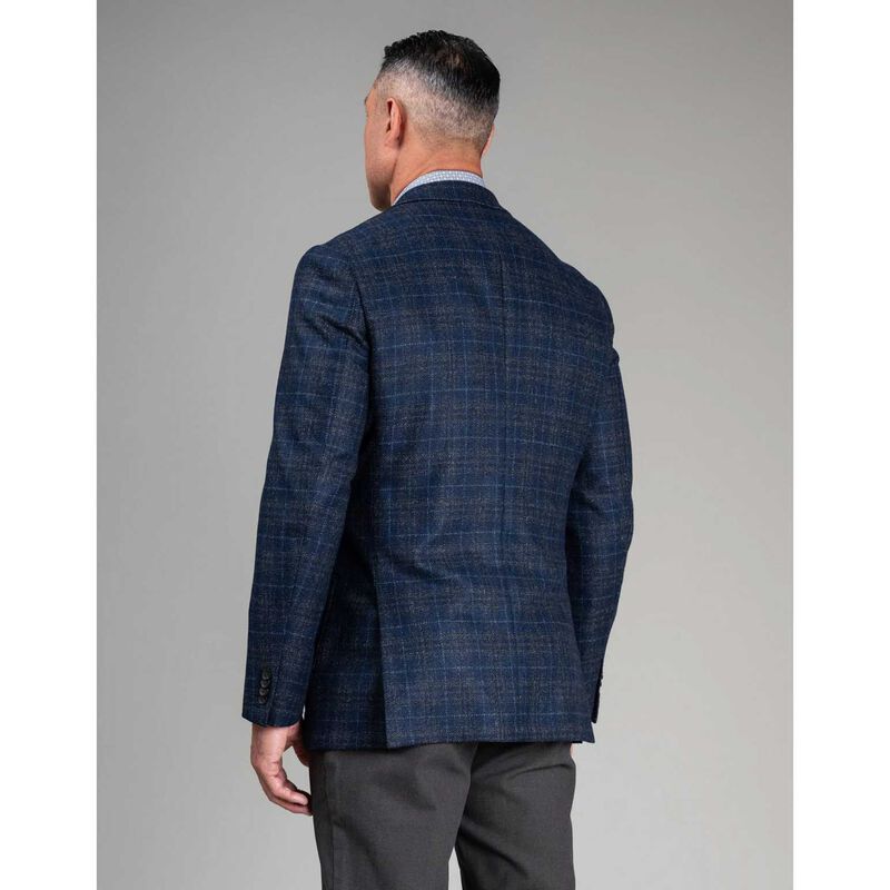 Rembrandt Malta Blue & Taupe Brown Check Blazer image number 1